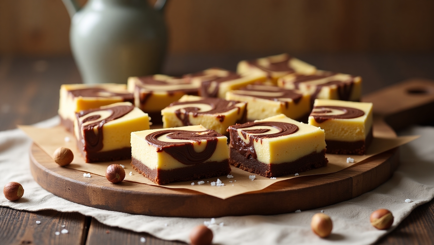 Nutella Swirl Cheesecake Bars